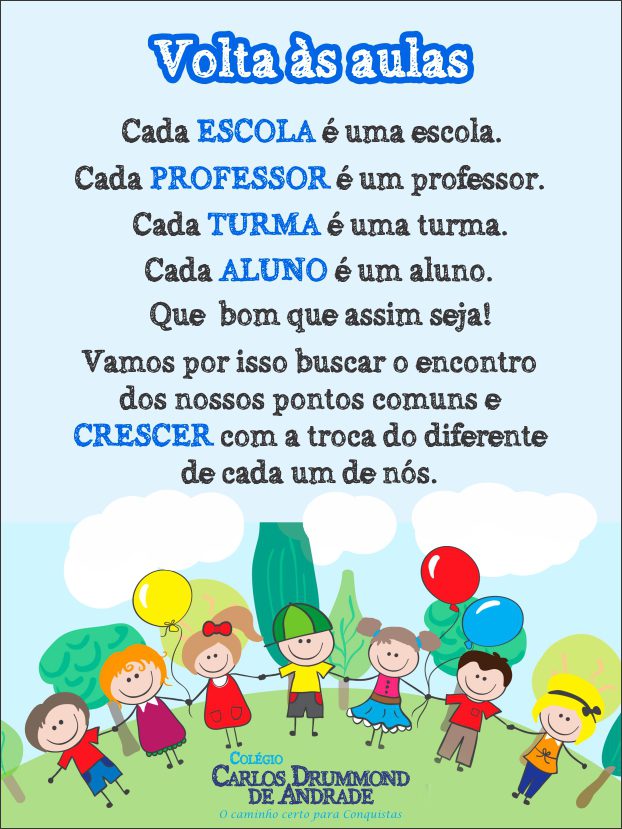 VOLTA ÀS AULAS – CCDA – Colégio Carlos Drummond de Andrade VOLTA ÀS AULAS – CCDA – Colégio Carlos Drummond de Andrade